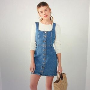 button down denim mini dress
